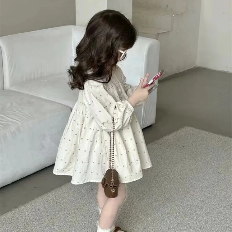 

Girls' Spring and Autumn Love Doll Dress New Children's Baby Clothes Embroidered Shirt Princess Dress