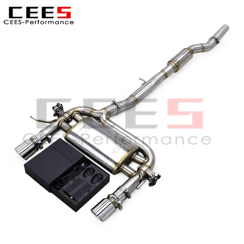 عادم cees Catback لأودي TT MK1 نوع 8N 1.8T 1998-2006 أنبوب توربو 304 مع صمام التحكم عن بعد نظام عادم Valvetronic