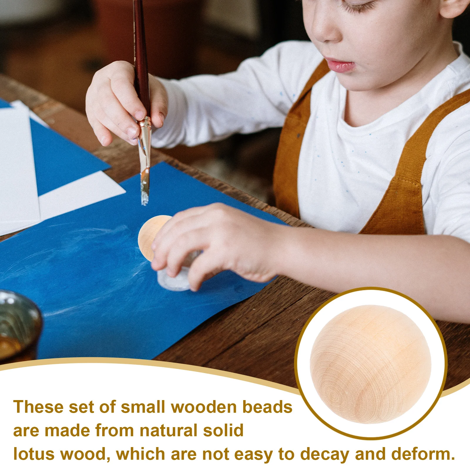 

50Pcs 25mm Solid Lotus Wood Round Beads Natural Smooth Surface DIY Jewelry Making Craft Accessories Wooden Beads