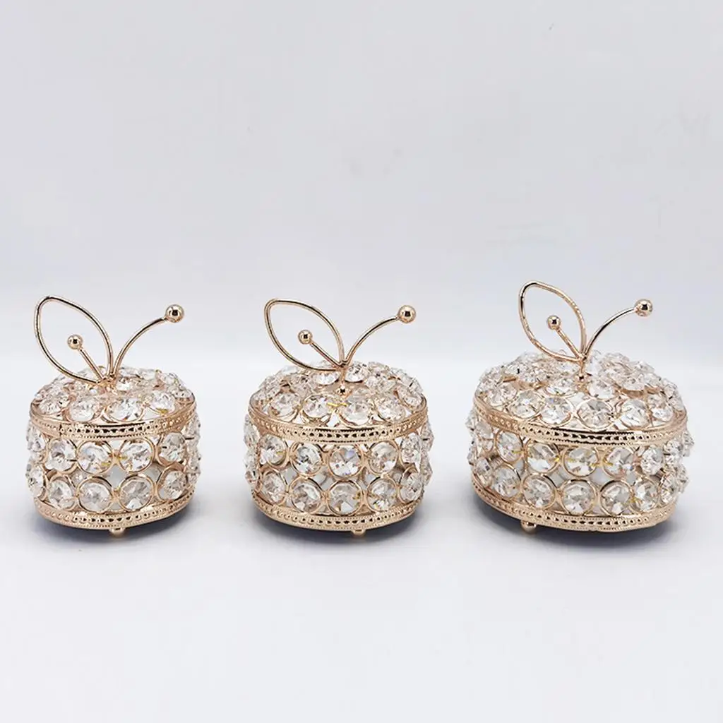 صندوق مجوهرات كريستال منظم حلية سباركلي أقراط وخواتم صندوق كنز #3