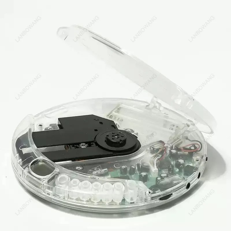 Portable Fully Transparent CD Player Support Album Play Built-in Speaker With Headphones USB Cable Outdoor Walkman Audio Device
