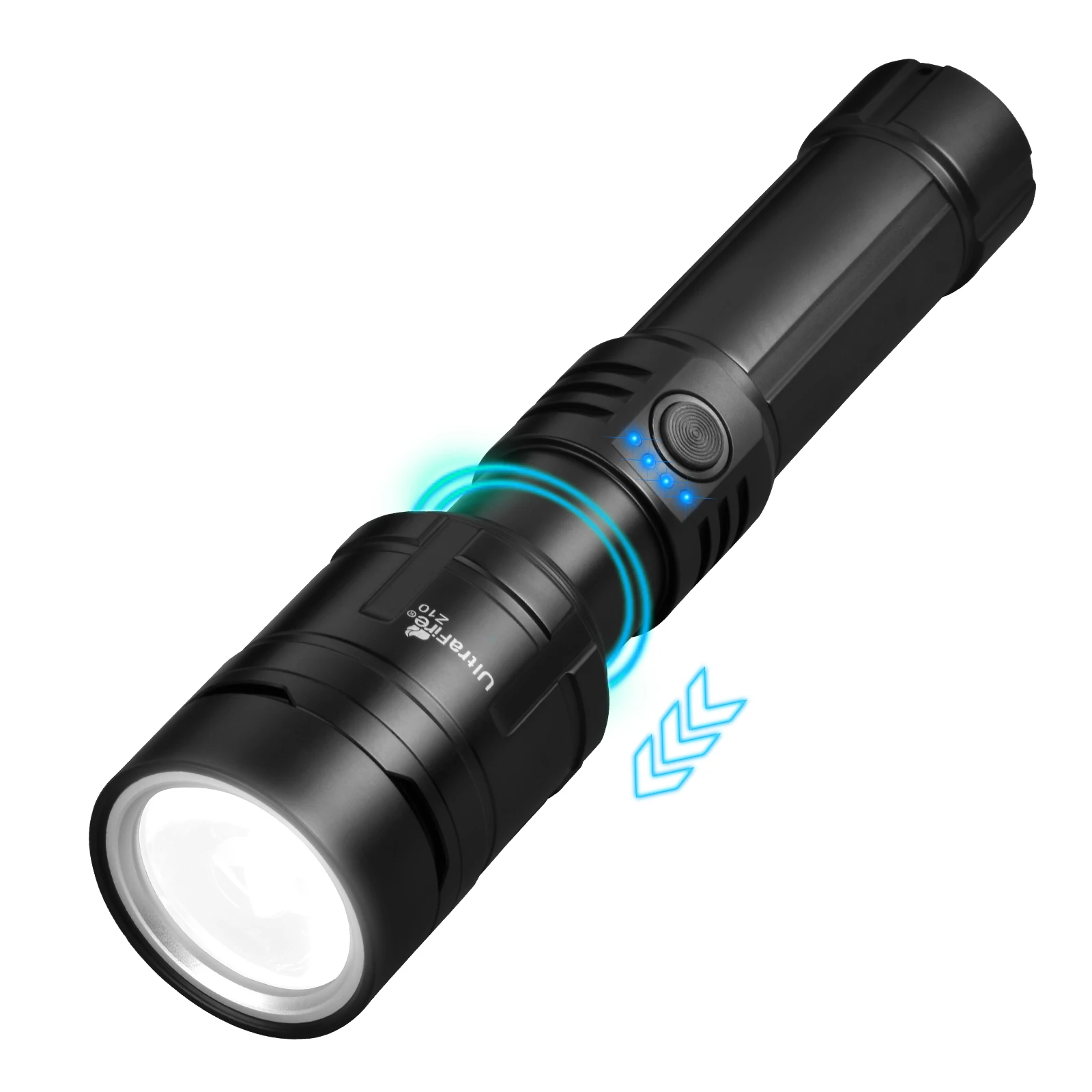 UltraFire Z10 Zoomable Flashlight 1500LM Powerful USB C Rechargeable Flashlights Survival Light with Ignite Function Power Bank