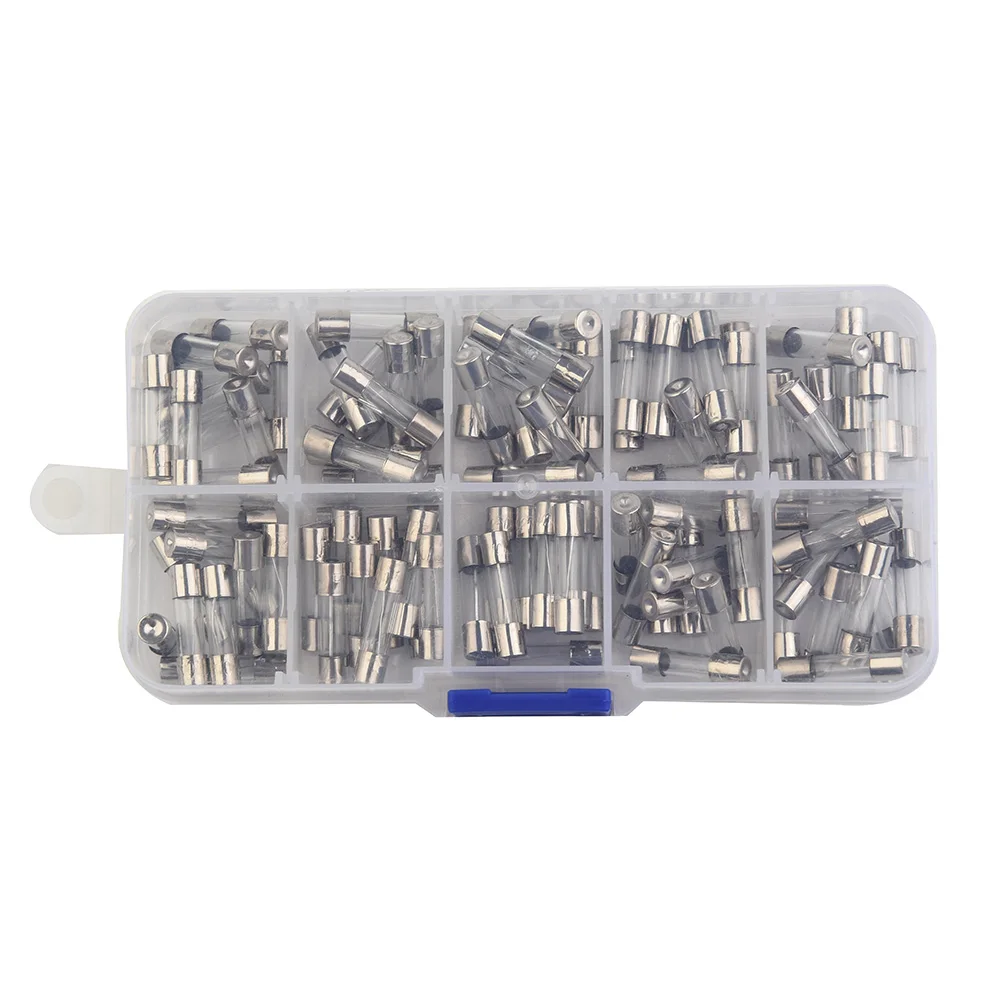 100pcs Glass Fuses Kit Insurance Tube Household 16*12*2.1cm 5*20mm Boxed Glass Brand New High Quality Hot Sale