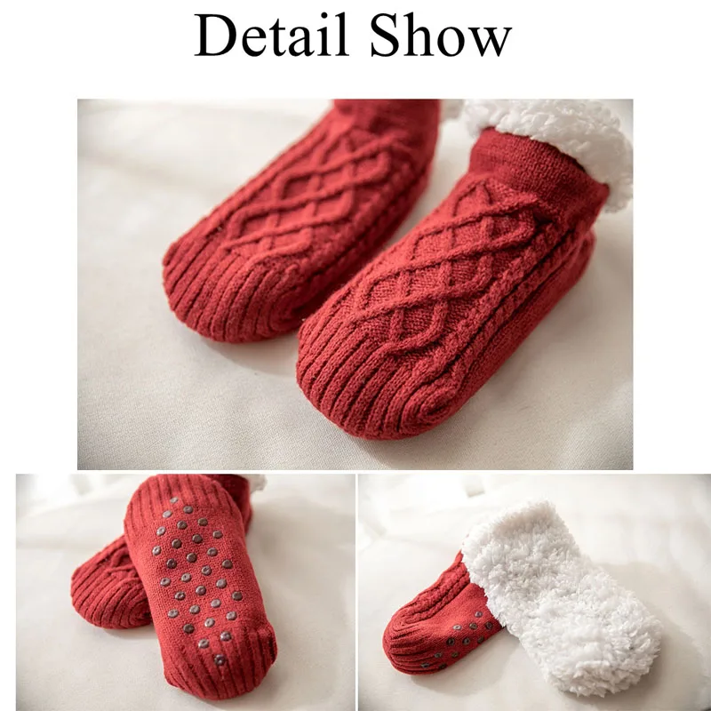 가을 겨울용 두꺼운 벨벳 플로어 양말, 집에서 따뜻하게 입는 여성 남성 양말, 눈 양말, 침실 양말, 논슬립 요가 양말