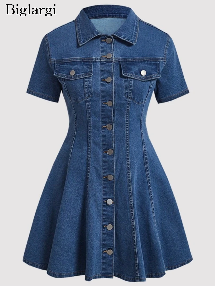 Minivestido vaquero de otoño para mujer, vestido ajustado de cintura alta con volantes, plisado, vestidos elegantes a la moda para mujer, vestido de mujer de estilo coreano