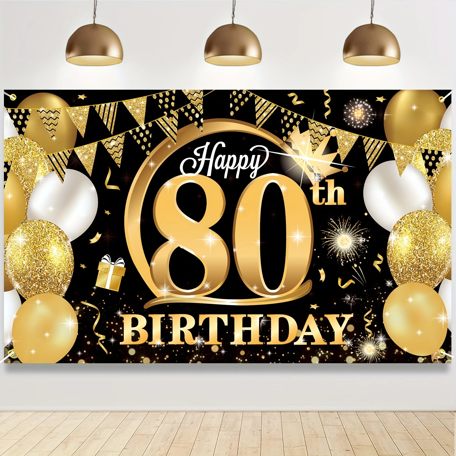 80th birthday party decoration banner Happy Birthday background 80th birthday photo booth prop 80th birthday yard sign