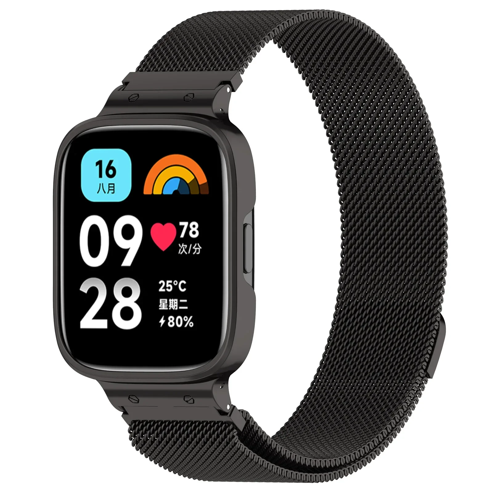 Bracelet milanais pour Redmi Watch 3, Correa en métal actif, bracelet magnétique en acier inoxydable, accessoires de montre, boîtier en acier inoxydable