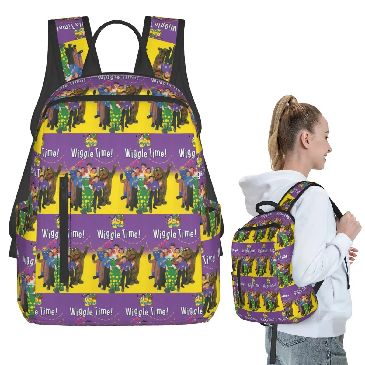 

The Wiggles Tv Show Music Band Backpack Student BookBag Kids School Bag Laptop Shoulder Bags Boys Girls