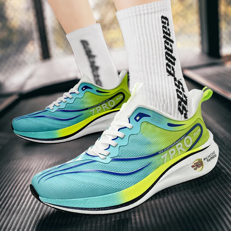 Zapatos de maratón para hombre, zapatillas informales, cómodas, de ocio, con placa de carbono, ligeras, atléticas, para correr, Tenis Masculino