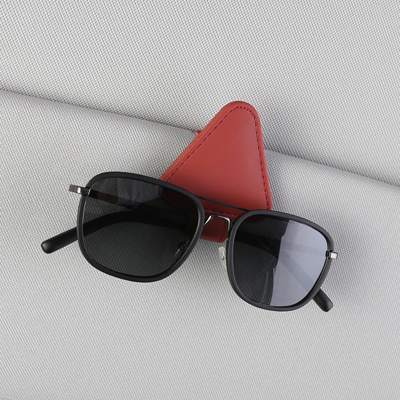 Universelle Sonnenblende Clip Sonnenbrille halter Auto Brille Halter Microsoft Leder Brille Kleiderbügel Ticket Clip Brille Halterung