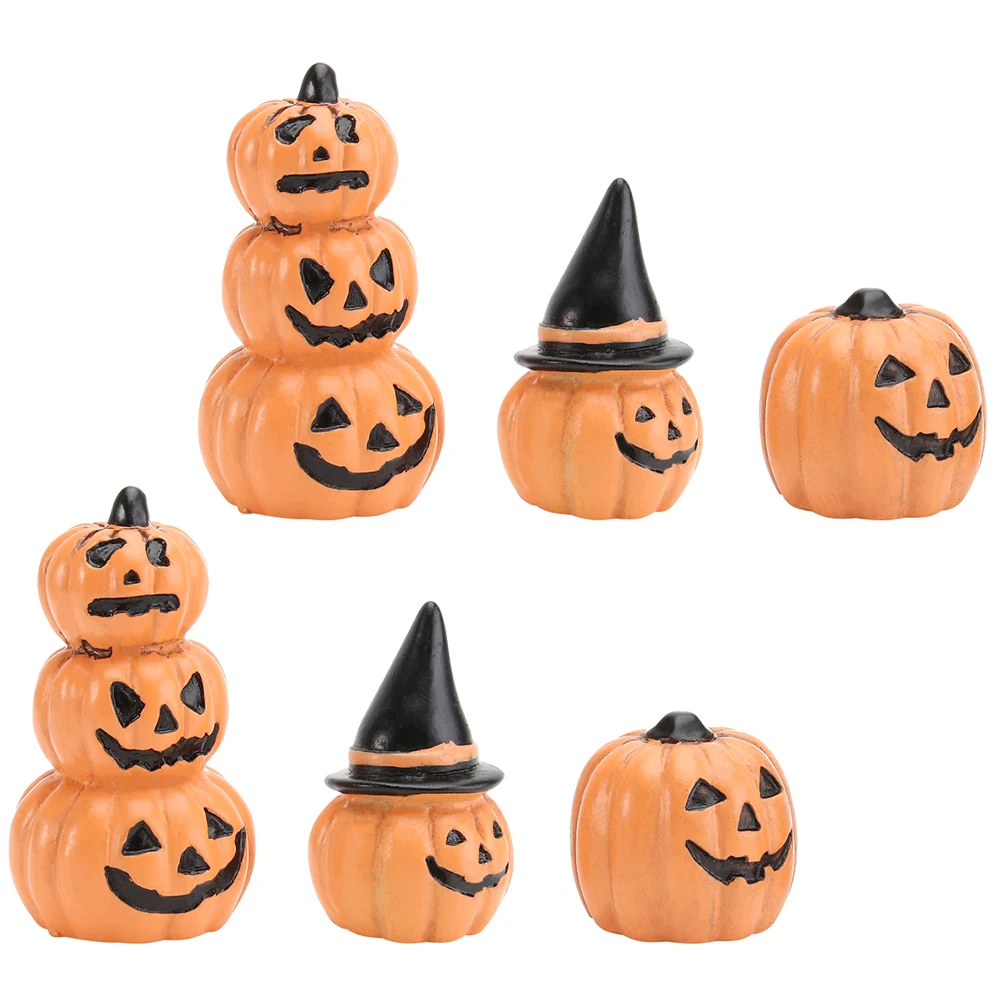 6 peças enfeites de abóbora bandeja de Halloween decoração pequena abóboras mini para decoração