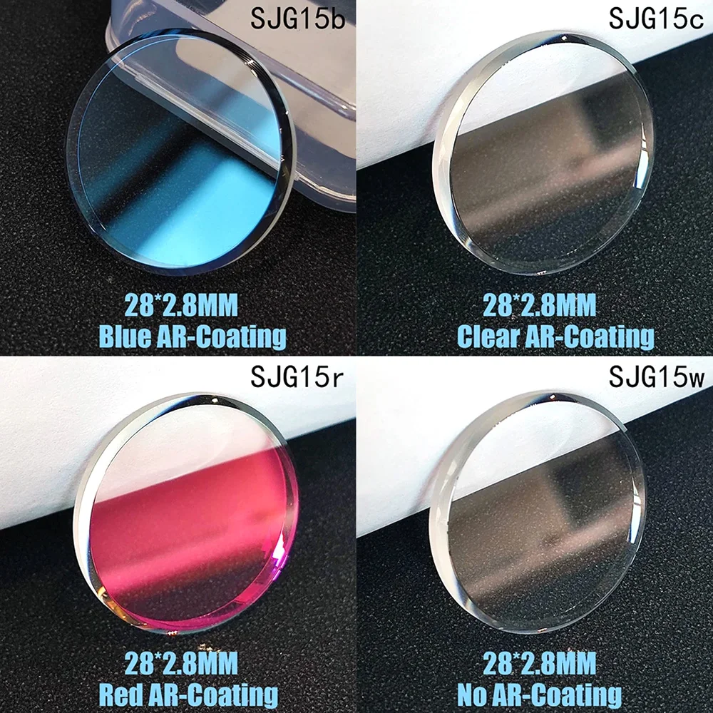 28 مللي متر * 2.8 مللي متر كبير الشطب الياقوت الزجاج شقة الأزرق/الأحمر/واضح/لا AR طلاء ساعة الزجاج صالح SKX013 SKX015 استبدال أجزاء وزارة الدفاع