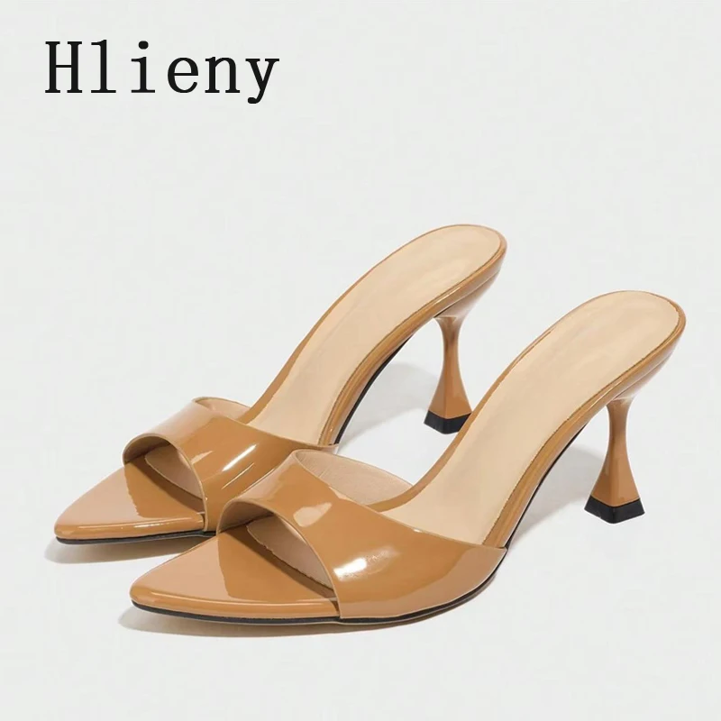 Hlieny 2025 موضة الصيف الجديدة أشار تو النساء النعال مثير الضحلة رقيقة عالية الكعب أحذية الشريحة الصنادل Zapatos De Mujer