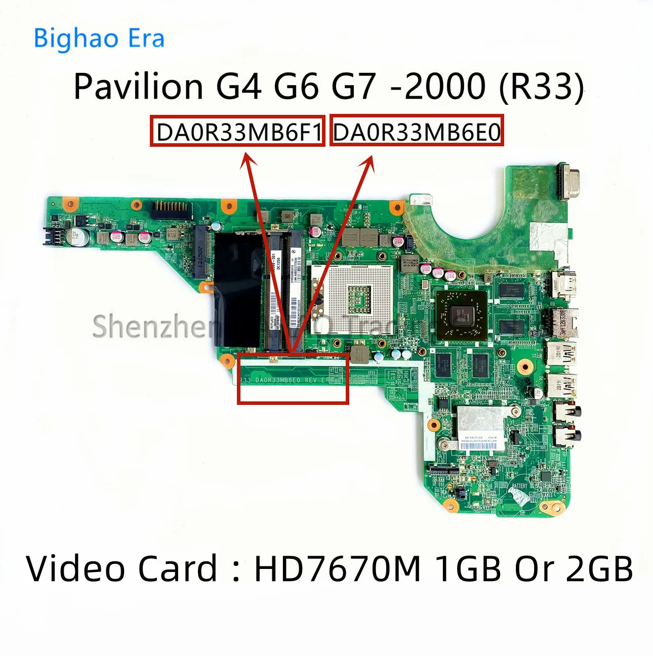 

680569-001 680569-601 680570-001 680570-601 For HP Pavilion G4 G6 G7-2000 Laptop Motherboard DA0R33MB6F1 DA0R33MB6E0