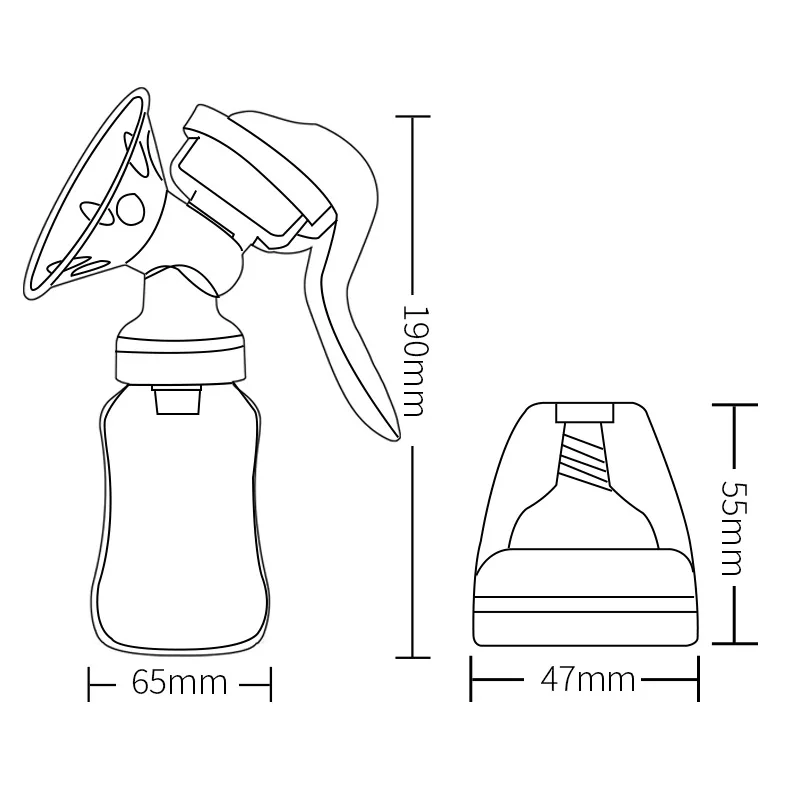 Powerful Easy Use Sucking Manual Design Feeding Breast Pumps Large Suction Breast Massage Milk Sucker Puller Milker Pump