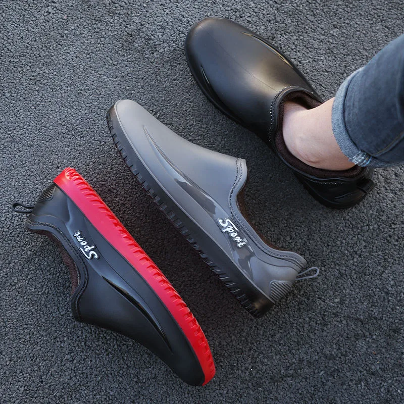 Einfacher Stil, Outdoor, Arbeit, Pendeln, Angeln, Küche, rutschfest, wasserdicht, Herren, flache Sohle, hochwertige Gummistiefel, Regenstiefel – Detail 5