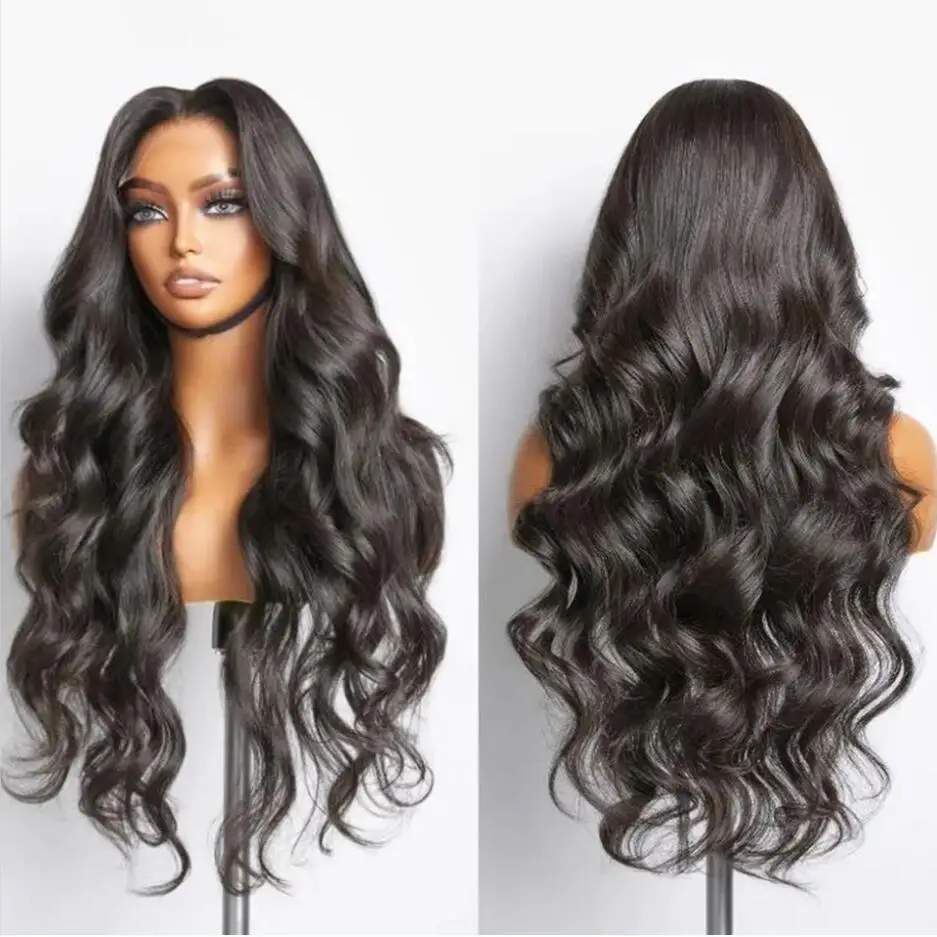 Glueless 200Density Black Natural Body Wave HD Lace Jewish 5x5 Silk Base European Human Hair Wig For Women BabyHair Preplucked