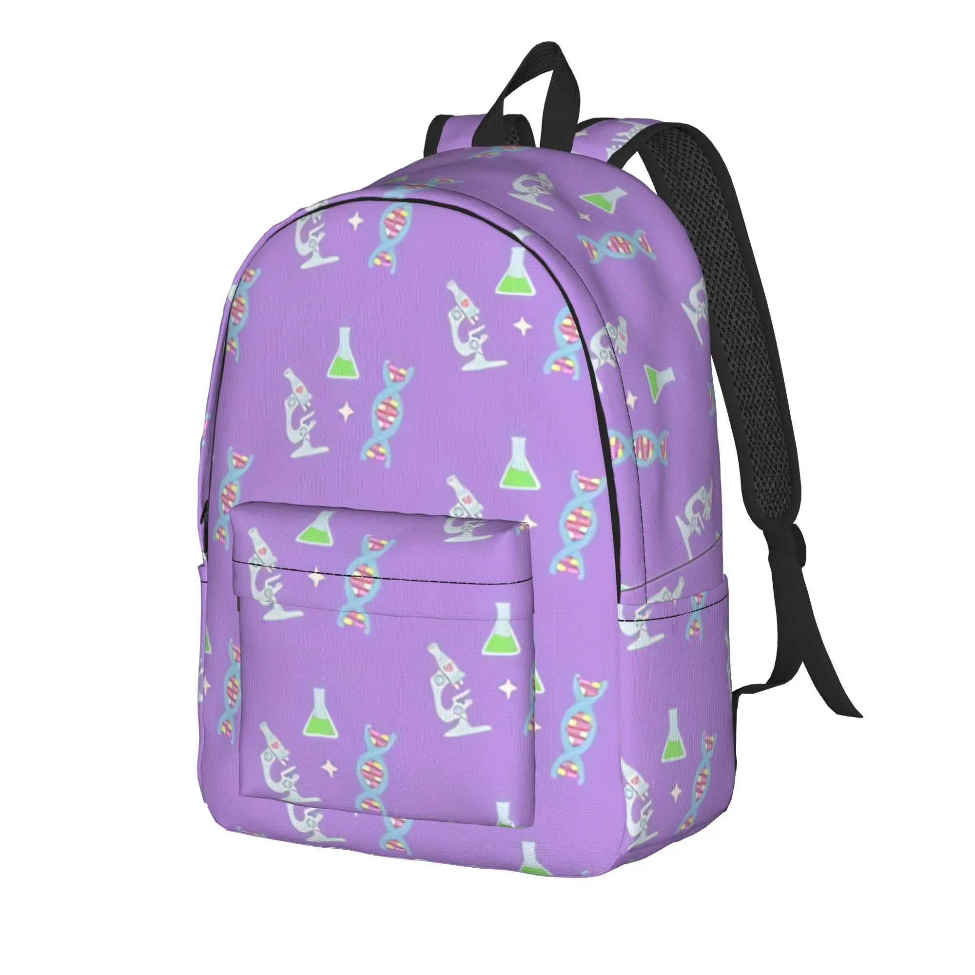 Chemistry Science Test Tubes Lab School Subject Backpack  Men Polyester Daily Backpacks Large Style High School Bags Rucksack