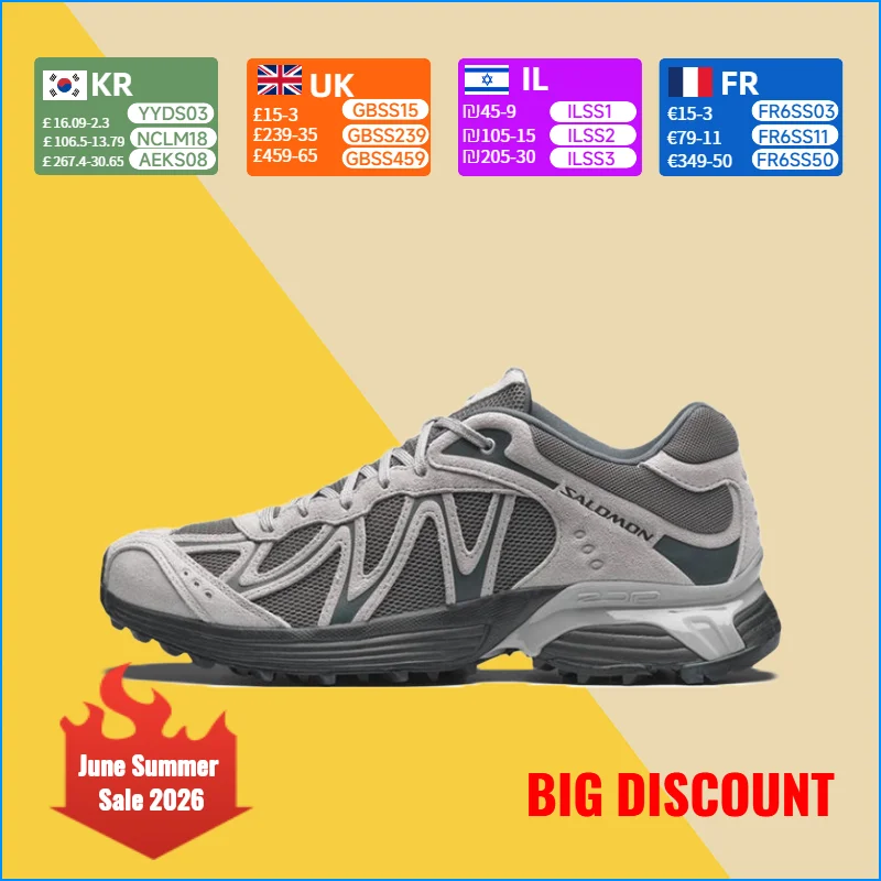 Salomon XT-Whisper: Soft, supportive, and snug-fitting lightweight low-top casual running shoes for men and women, Gray 479958
