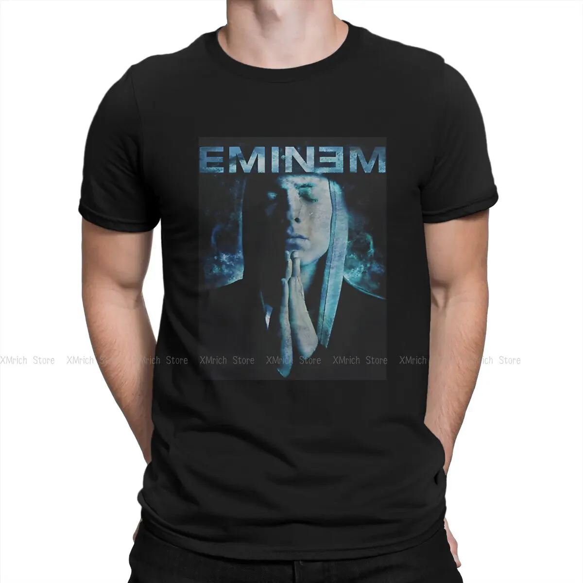 Prayer Pose Man's TShirt Eminem Crewneck Short Sleeve Fabric T Shirt Humor Top Quality Birthday Gifts