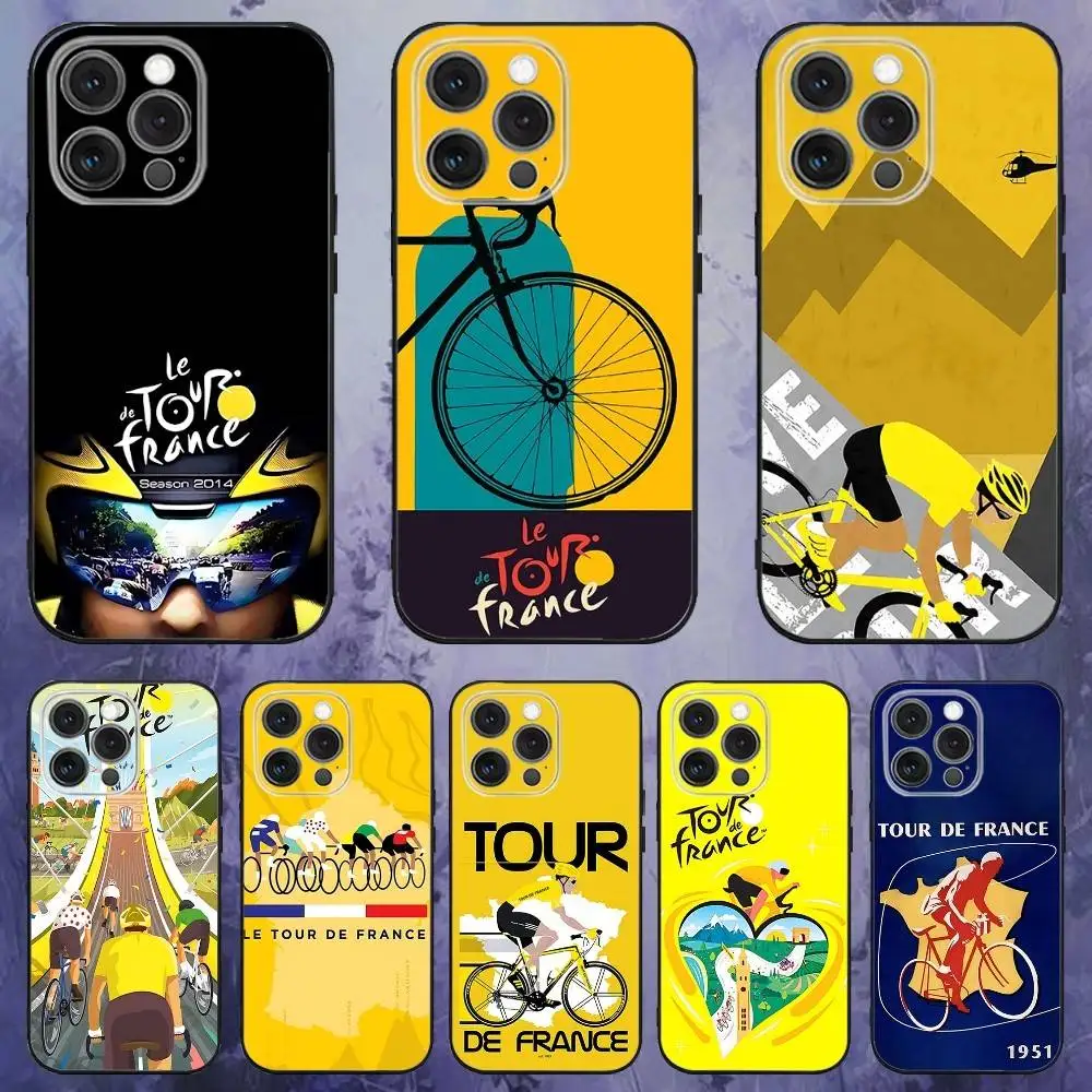 

Bike Tour de France Phone Case For iPhone 17,16,15,14,13,12,Pro,Max,Plus,E,SE4,Air,Mini Black Soft Box