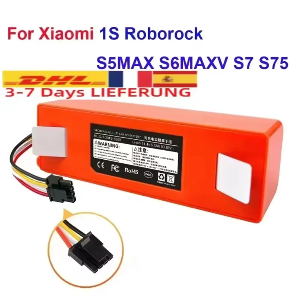 14,4 V 12800 mAh Ersatzakku für XiaoMi 1S Roborock S5MAX S6MAXV S7 S75 Kehrwischroboter-Staubsauger