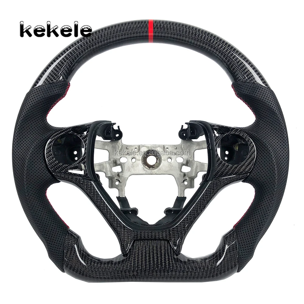 

Perforated Leather Carbon Fiber Steering Wheel for Honda 9th Generation Civic 2012 2016 Custom Car Accessories