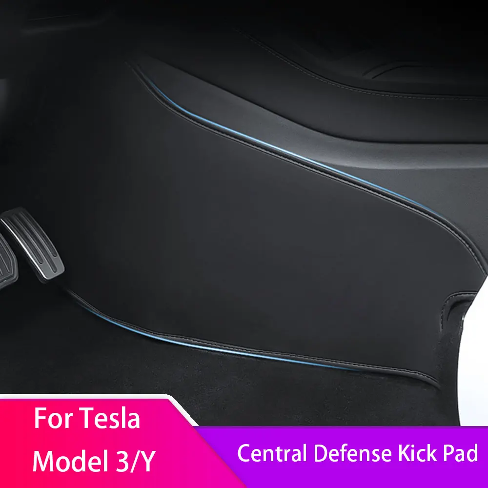 

Central Control Side Defense Kick Pad For Tesla Model 3 Y 2017-2023 Interior Accessories Decoration Protective Leather