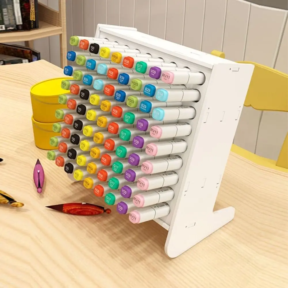 Multifuncional Diagonal Pen Holder, Prático Plug-in Desktop Storage Rack, Jardim de Infância Recipiente Infantil