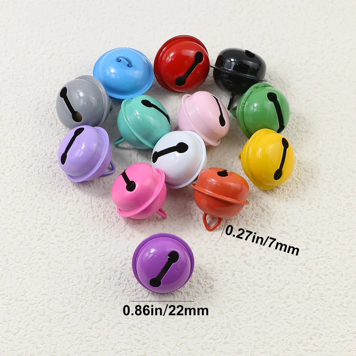 22mm Zinc Alloy Round Bells Assorted Colors Handmade DIY Jewelry Making Kit Bag Charms Bracelets Necklaces Accessories