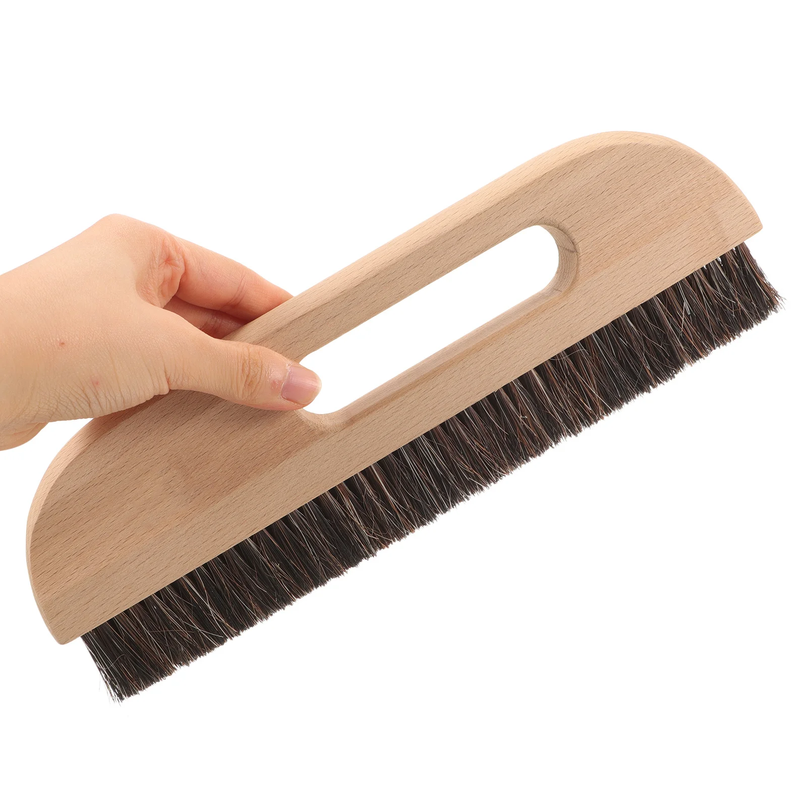 Brosse à papier peint avec manche en bois, outil de pâte lissante robuste, poils longs polyvalents, adapté à un usage domestique et extérieur