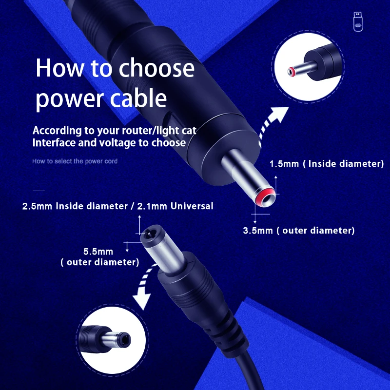 USB Boost Converter USB Step-up Converter Cable DC 5V to 9V 12V 3.5x1.35mm Connecter For Power Supply Charger Power Converter