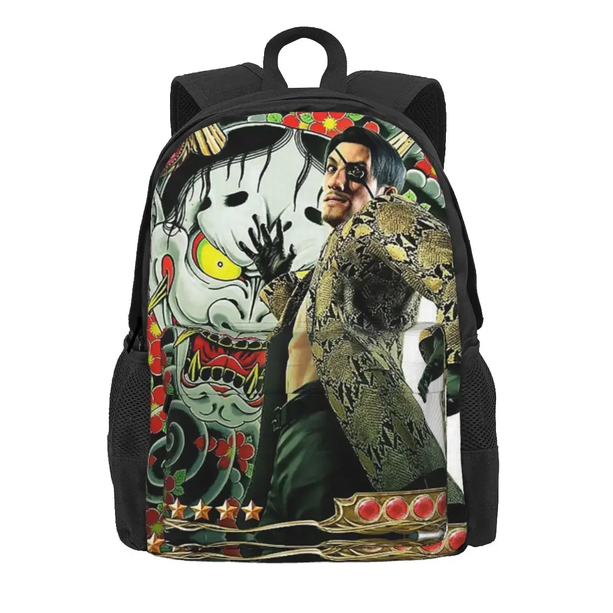 Yakuza Like A Dragon Goro Majima Rucksack, Tagesrucksack, große Kapazität, Kinder-Büchertasche, Schultasche, Umhängetaschen für Männer und Frauen