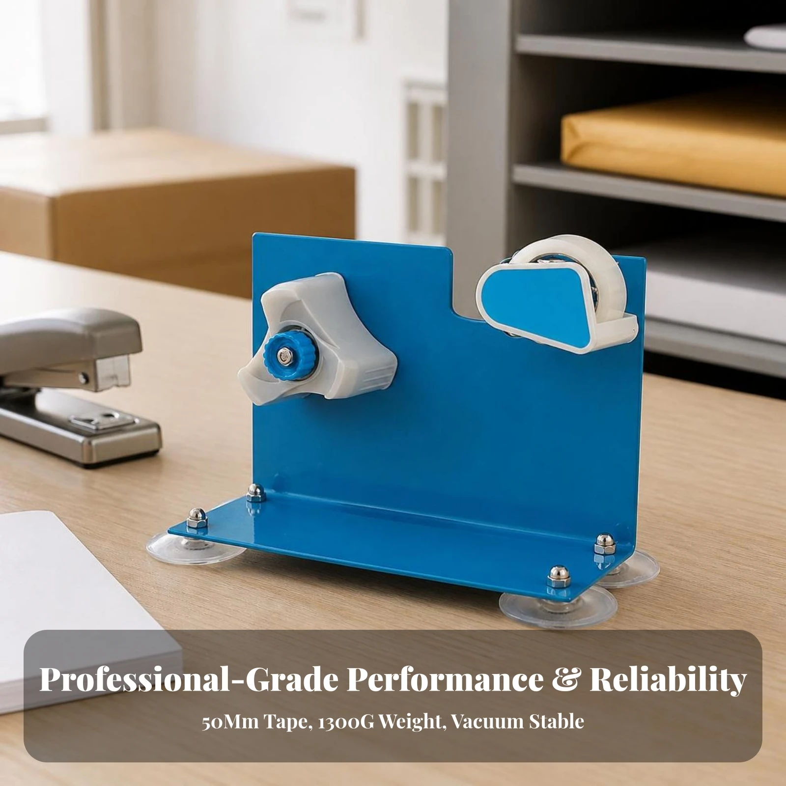 Tape Dispenser with Suction Cups Non-Slip Tabletop Tape Dispenser Heavy-Duty for Desk, Office