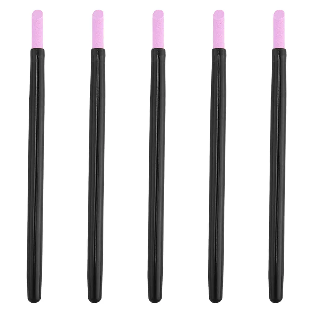 Nail Grinding Pen Set 5Pcs Quartz Tips for Cuticle Care Manicure Polishing Buffing Salon Tool