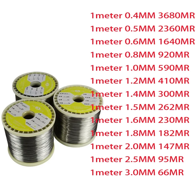 

1meter Constant Heater Element Heating wire Constantan resistance Wire Diameter 0.4 0.5 0.6 0.8 1 1.2 1.4 1.5 1.6 1.8 2 2.5 3mm