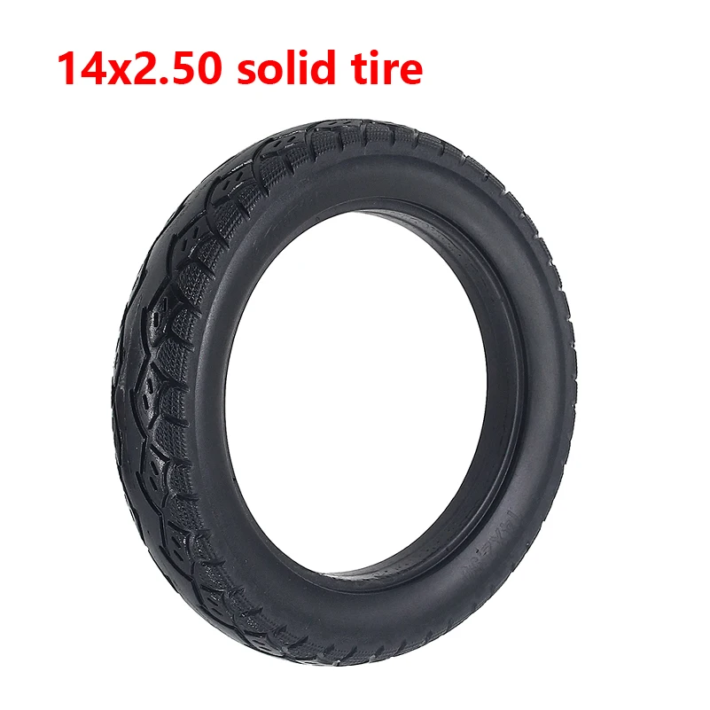 14inch 14X2.50 Solid Tire for Electric Vehicles Bike Non-inflatable Elastic Tires Explosion-proof and Stab-proof
