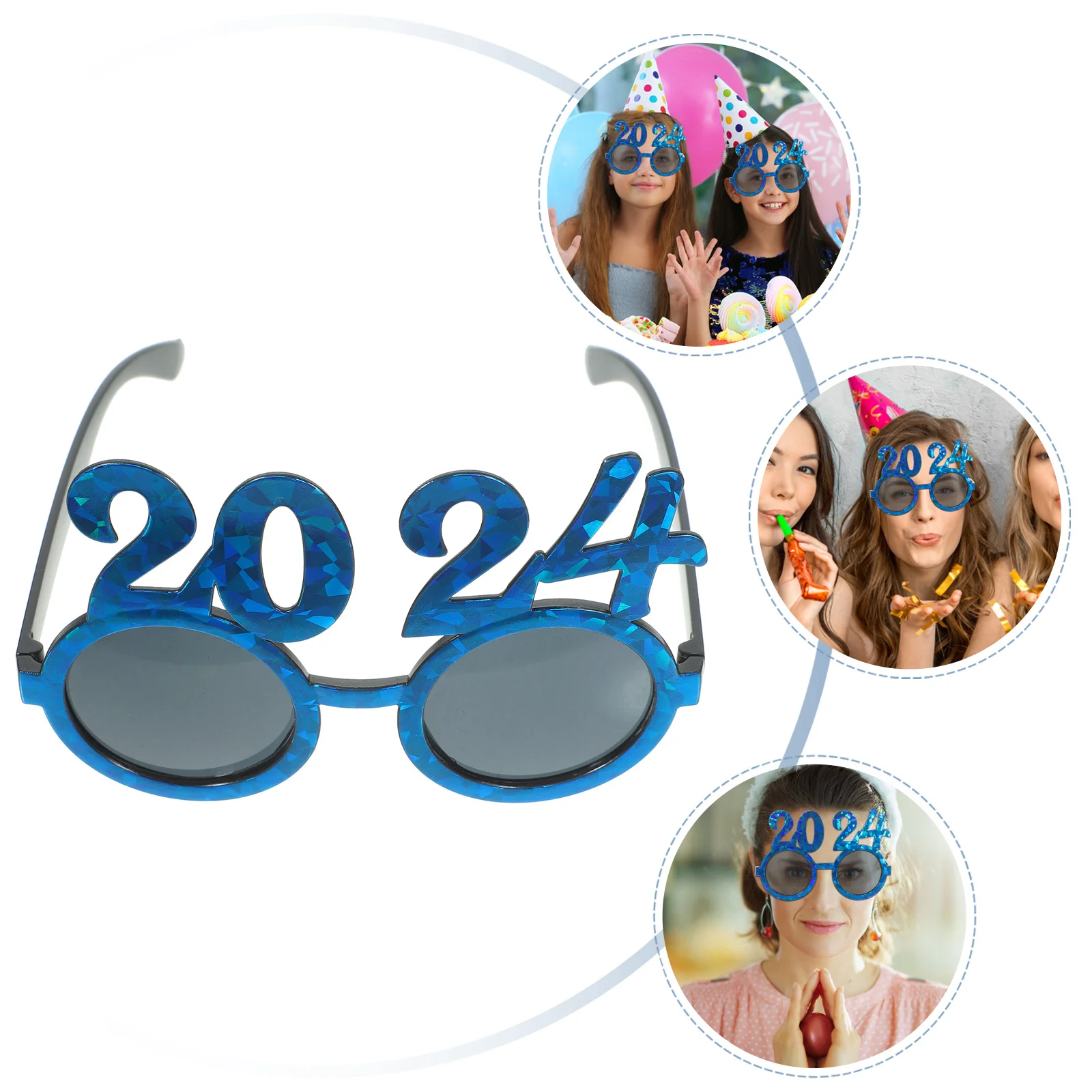 

New Year's Eve Digital Glasses Years Party Eyewear Selfie Props Number Happy Plastic Costume Accessory Abs