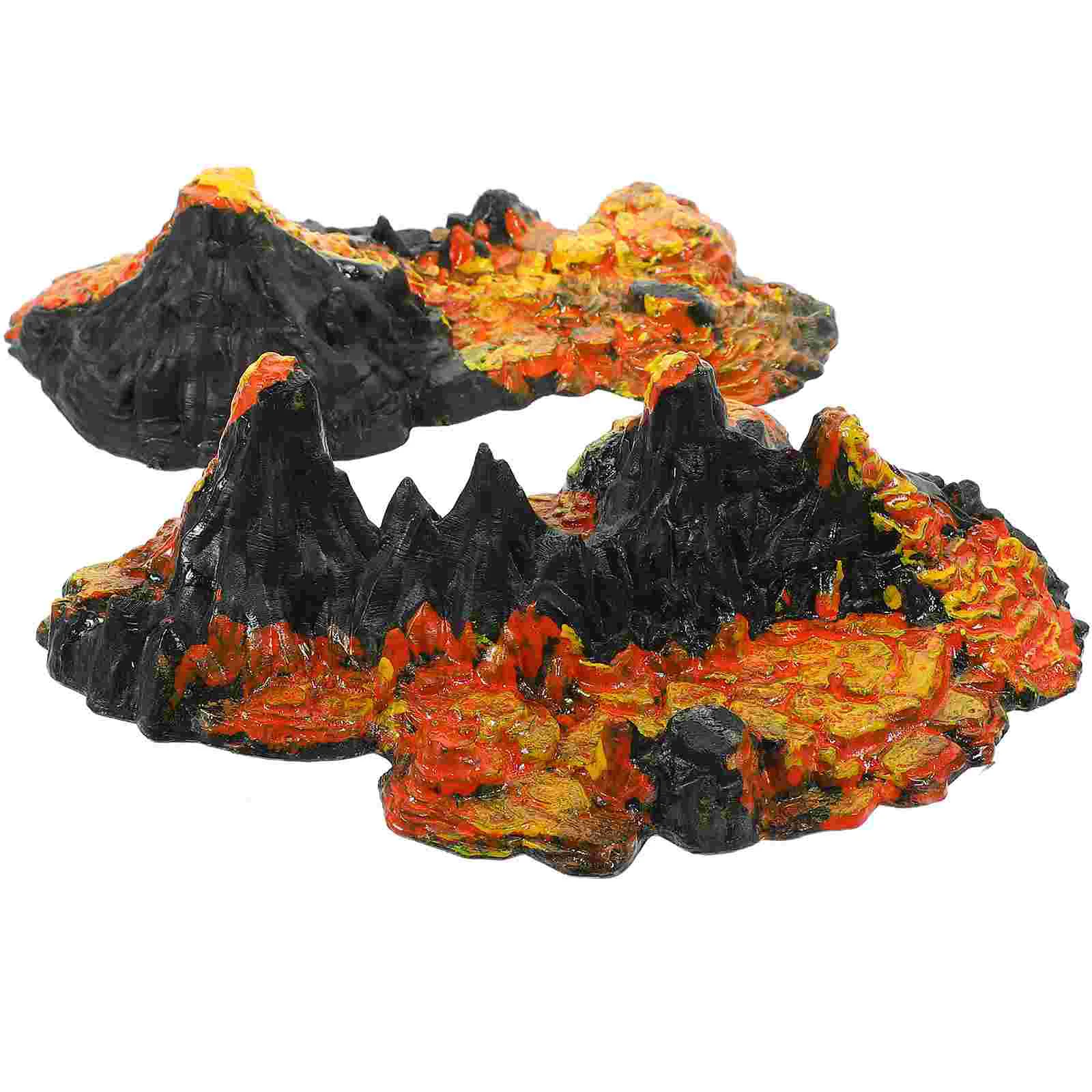 

2 Pcs Simulated Volcano Model Toy Models Simulation Decor Small Fake Artificial Soft Rubber Adornments Kit Child Toys for Kid