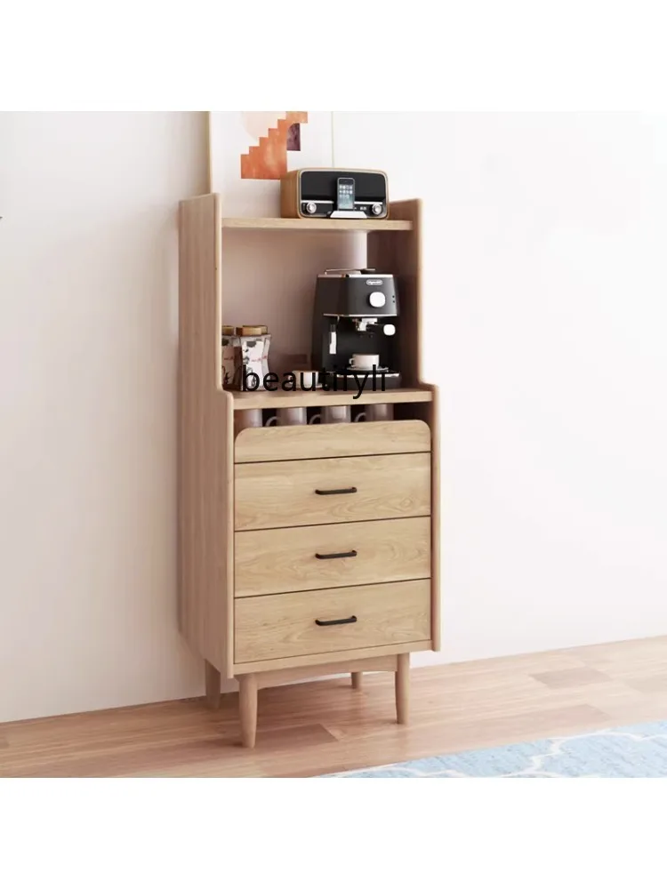 Simple Modern Multi-Functional Microwave Oven Coffee Machine Integrated Sideboard Cabinet Living Room Narrow Side Locker