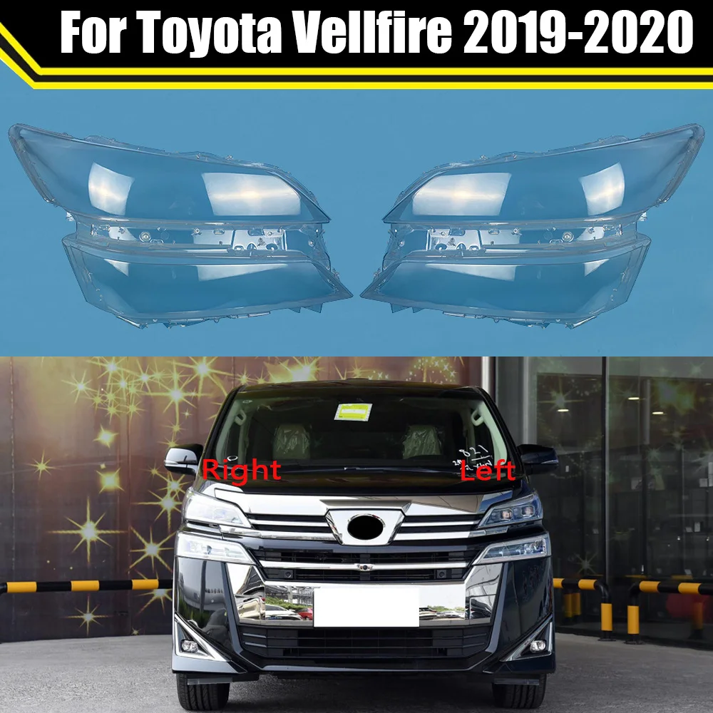 Car Front Lampshade Lens Glass Lamp Case Headlight Cover Shell Auto Transparent Head Light Caps For Toyota Vellfire 2019 2020