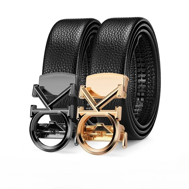 حزام بإبزيم معدني جديد للرجال بإبزيم أوتوماتيكي حزام خصر عصري وبسيط