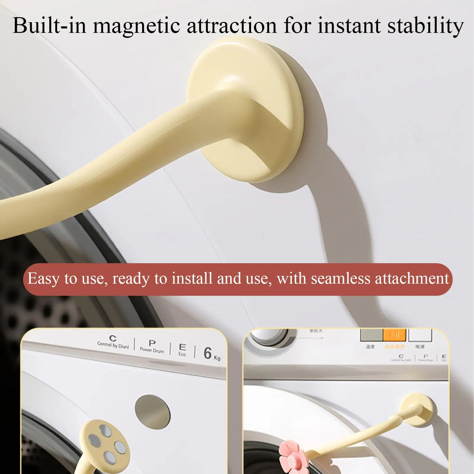 Front Load Washer Door Prop Boost Air Circulation Anti-Slip Magnetic Washing Machine Door Holder for College Dorms Laundry Room