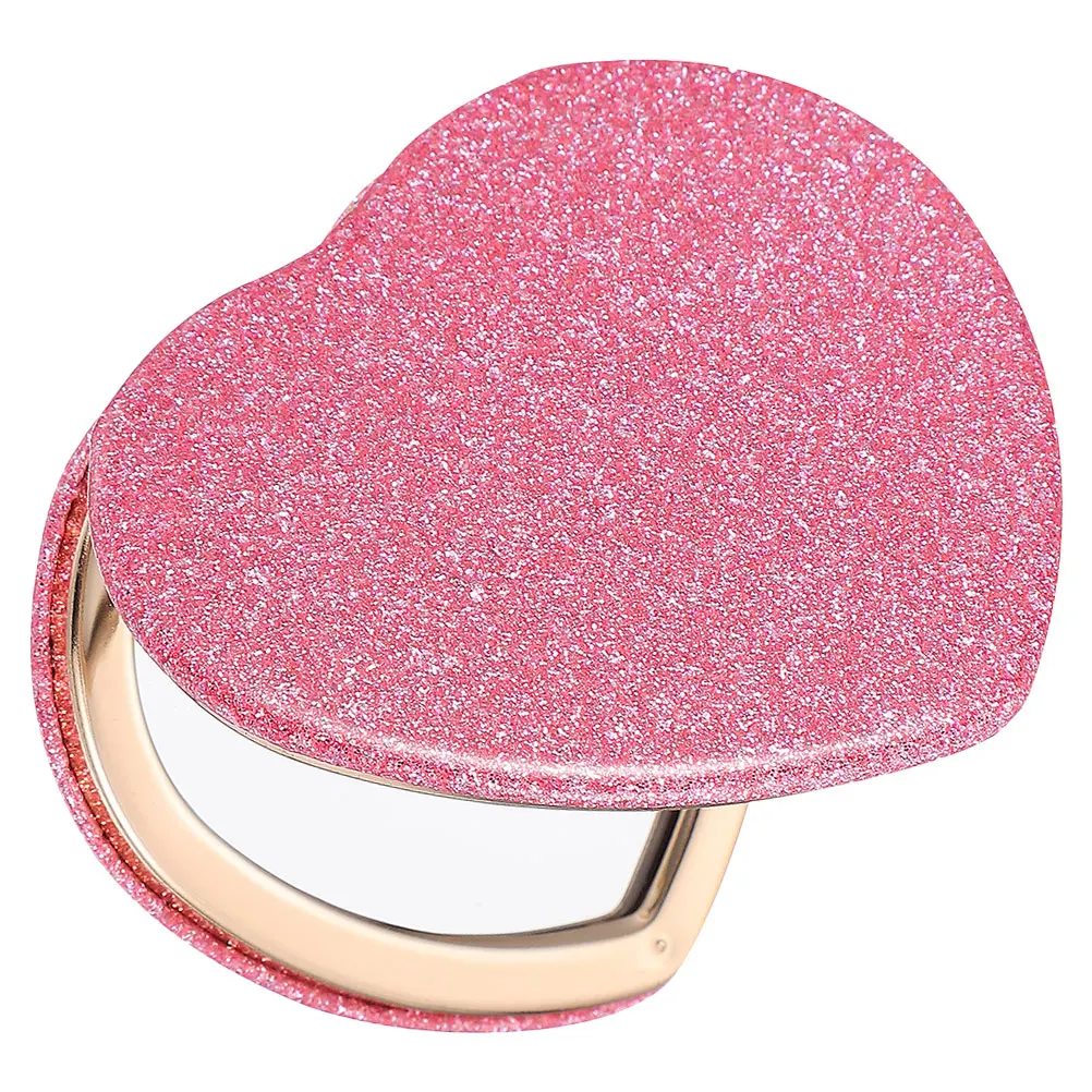 

Portable Heart Shaped Makeup Mirror Compact Double Sided Folding Mini Handbag Travel Small Pocket Mirror Girls