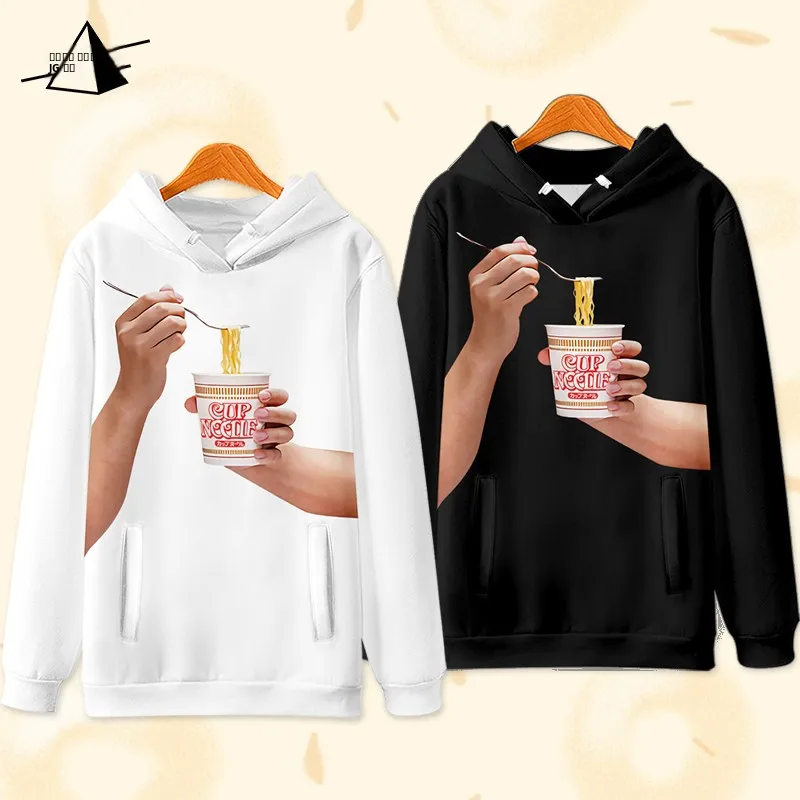 

Худи Nissin Pao Mian с забавным принтом, белая, для пар, осенне-зимняя, мужская и женская, свободного кроя, с длинными рукавами, с принтом, в стиле харем-брюки