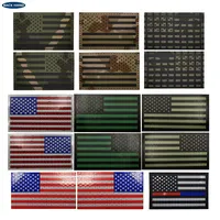 Infrared IR Reflective Flag Patches American United States US Large Flag Tactical Military Blue Line Patch Biker Stripes badges
