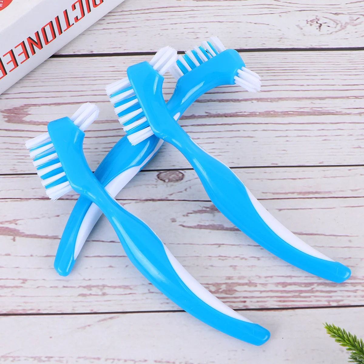 

3 PCS Denture Cleaning Brush Double Sided Toothbrush False Teeth Cleaner Detergent