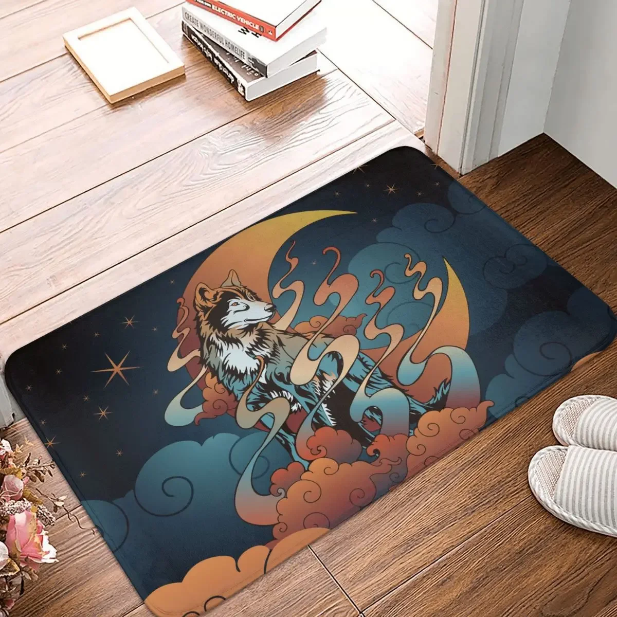 Bedroom Mat Night Wolf Rug Home Doormat Living Room Carpet Decor