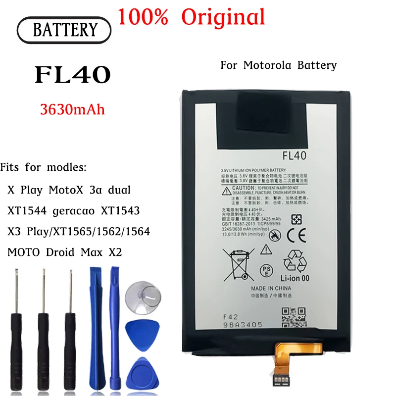 

FL40 Battery For Motorola Moto X 3A X Play Dual /X Play /X 3a dual XT1544 XT1543 Repair Part Original Capacity Mobile Phone