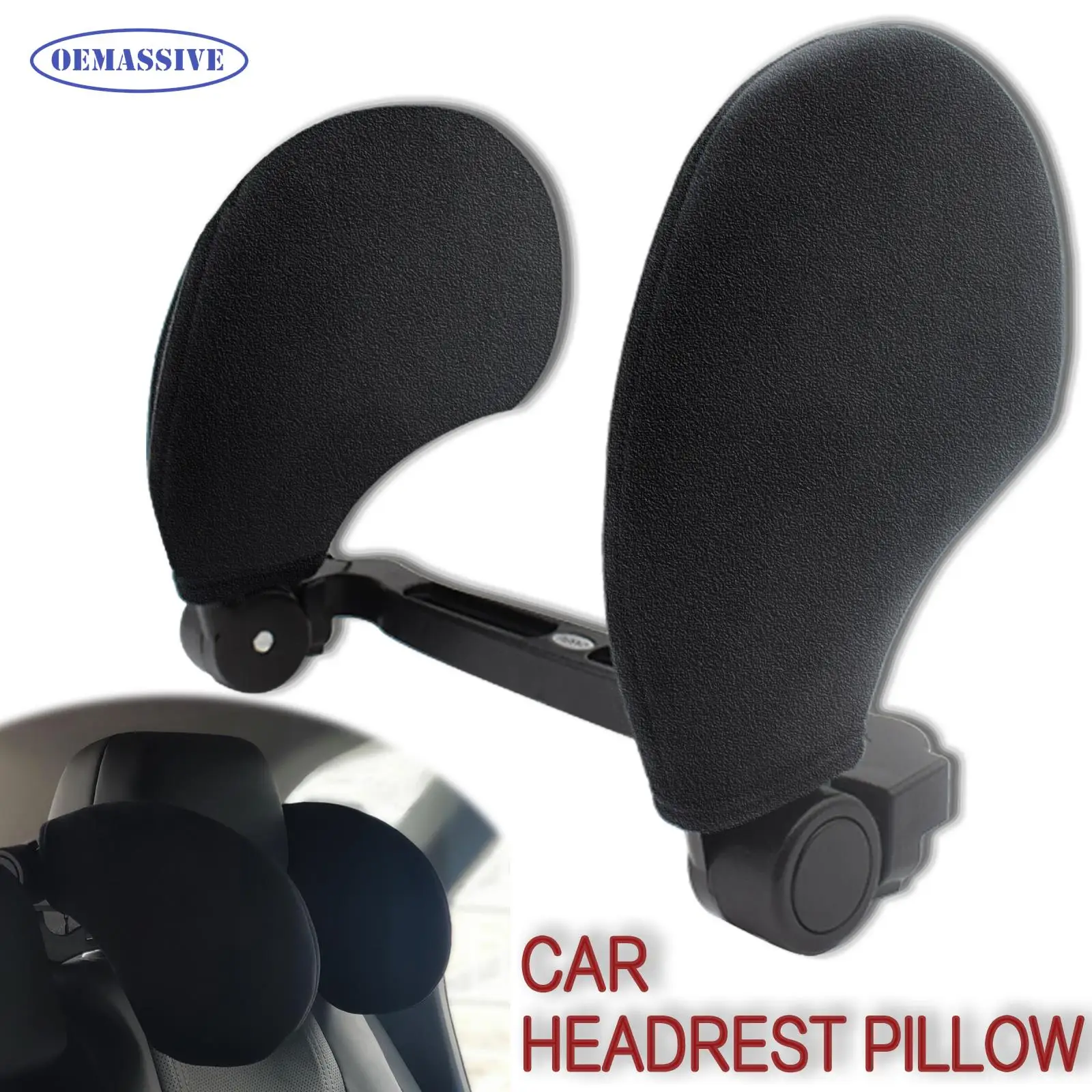 OEMASSIVE Car Seat Headrest Travel Neck Pillow Support Solution Sleeping Cushion Sponge U-shaped Side Head Restraint For Adults